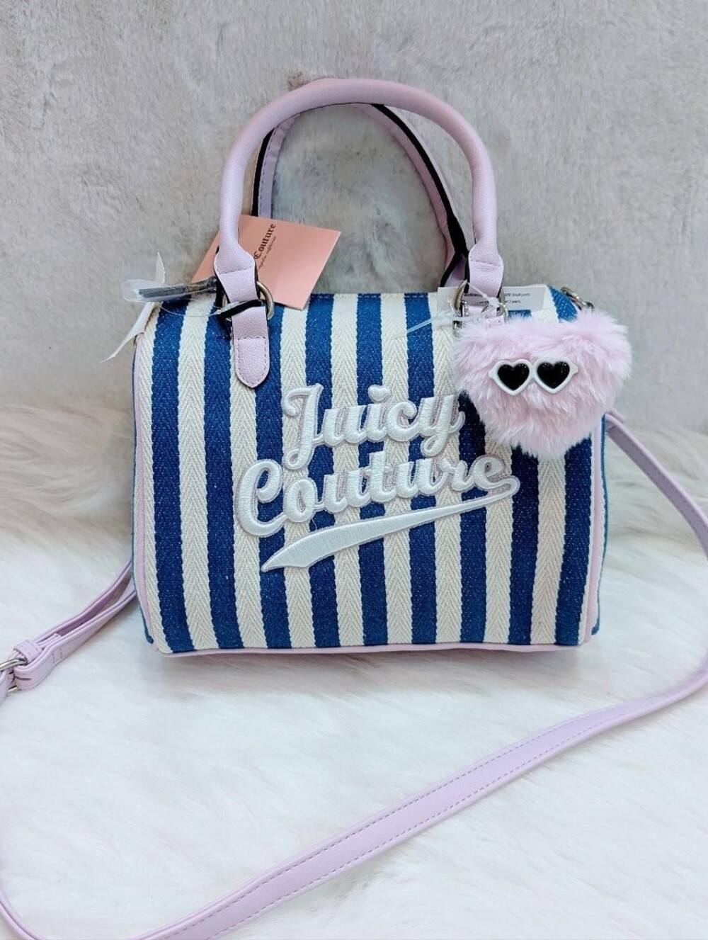 ✨ JUICY COUTURE BLUE STRIPE SPEEDY SATCHEL ✨💙